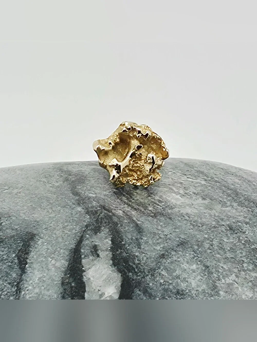 Vintage 14k Solid Yellow Gold Nugget Cluster Tie Tack Pin